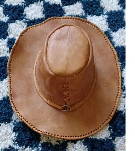 Vintage leather cowboy hat - cowboy,