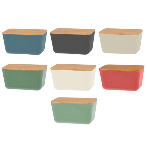 Butter dish with - wooden, lid