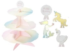 Talking Tables Cake Stand We Heart Pastels, Mermaid Unicorn Swan Birthday Pink