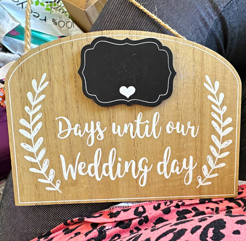 Hanging wooden wedding plaque - wooden,