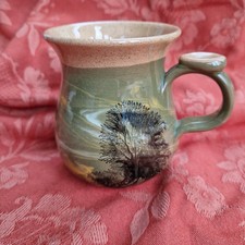 Boscastle Pottery Mug by Roger Irving, Green W/Tree Design NEW 