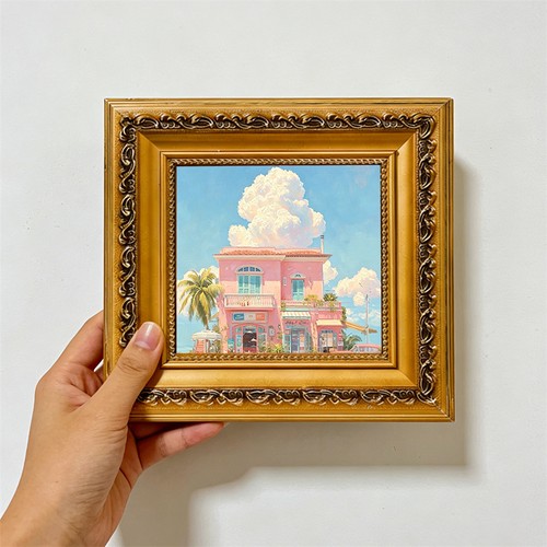 Pastel pink coastal town house - pink,