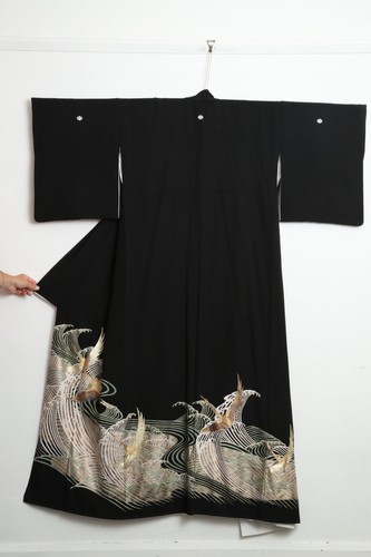 Vintage japanese kimono crane - vintage,