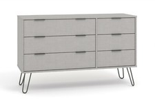 Grey Wide 6 Drawer Chest