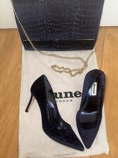 Dune velvet Navy blue Bag & Shoes Size 4 UK /37 EU set limited edition.