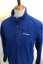 BERGHAUS FLEECE 1/4 ZIP UP  TOP SIZE LARGE BLUE