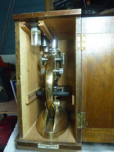 Vintage brass microscope - , in