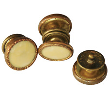 Pair of cream snap cufflinks Lion Brand England vintage Art Deco lucite oa