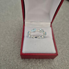 Sky blue Topaz full eternity ring in Sterling Silver