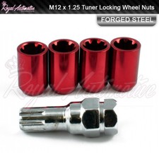 Red Tuner Locking Wheel Nuts