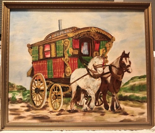 Oil painting canvas of - on,