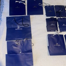 Swarovski Job Lot Small Medium Large Gift Bags Used Blue Jewellery