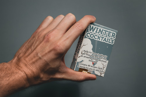 Winter cocktail recipe cards - winter,