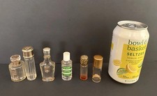 Vintage Lot 6 Empty  Mini perfume bottles. Caron Dior Guerlain Ecusson Le Gallon