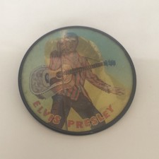 RARE Vari-Vue Elvis Presley Full Colour Flasher/Lenticular Pin Badge/Button