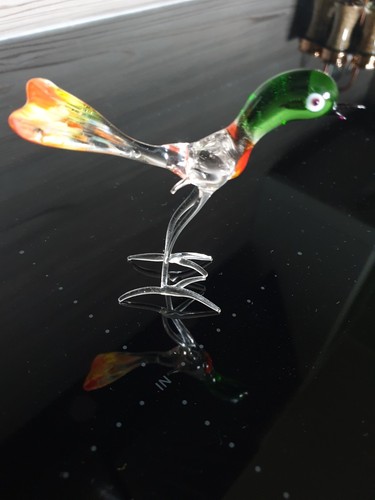 Vintage art glass - glass, bird