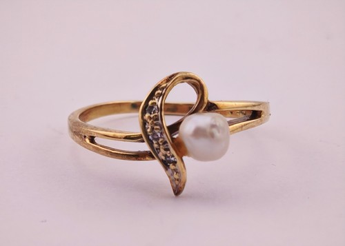 Ladies 14ct gold pearl set - pearl,