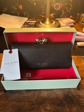 NEW TED BAKER Leather Bobble Clasp Purse - Black - Brand New With Tags and Box