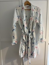 Cath Kidston M Cotton Summer Lightweight Dressing Gown Floral Blue Pink