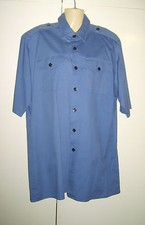 Men's Grey Military RAF Pilot Shirt Work Uniform Fancy Dress Costume M/L Used