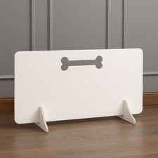 White Dog Stopper for Stairs Barrier Gate Portable Wooden Pet Stopper | No Drill