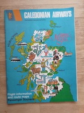 Caledonian Airways souvenir flight info & flight maps magazine c 1969 - Scottish