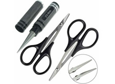3Pack  Reamer  Curved  Straight Scissors Tool Set for RC car  etc Body 