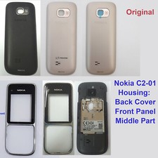 100% Genuine Original Nokia C2-01 Back Cover, Front, Middle Panel Fascia Housing