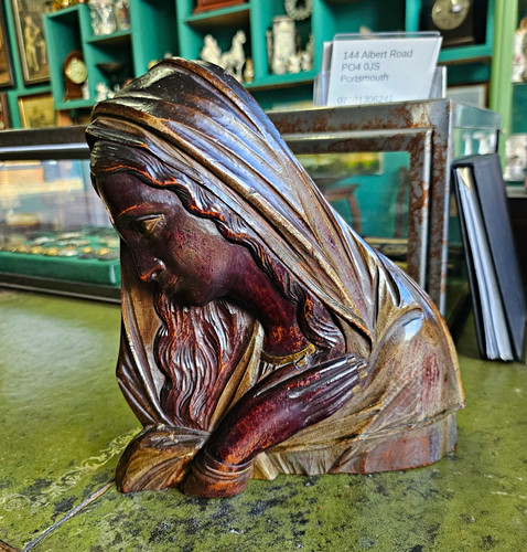 Carved wooden virgin mary - carved,