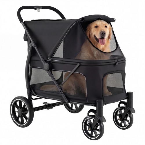 Large pet stroller with all - stroller,