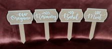 4 Herb Plant Markers Wooded