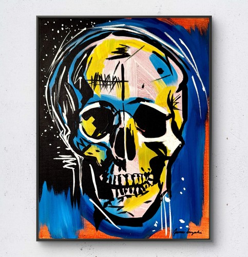 Janiceart original skull - janiceart, 11x14