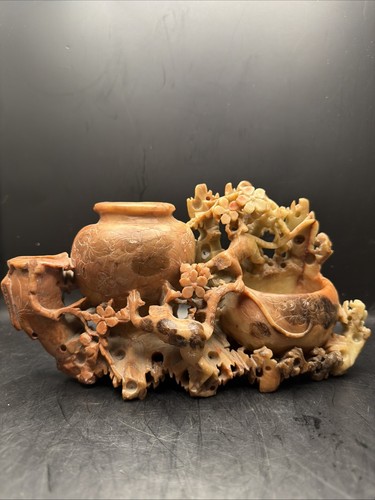 Antq chinese carved soapstone - chinese,