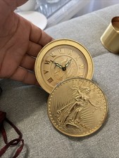 Clock, Bulova Gold Coin Stack