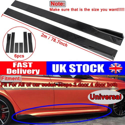 Glossy black side skirt - black,