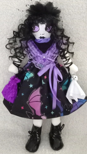 Gothic rag doll cloth - rag,