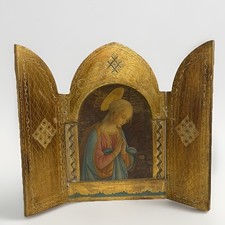 Italian Wood Catholic Triptych