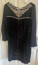 Black Velvet 3 Piece Stitched Winter Suit. Pakistani/Punjabi/Indian.