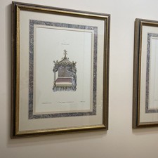 Pair Large Gilt Framed Prints