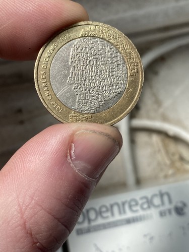 Charles dickens pound coin - dickens, £2