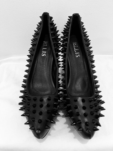 Ellis black studded - studded, wedge