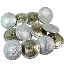 WW2 Style German Army Uniform Silver Pebbled Tunic Buttons -  21mm Surplus