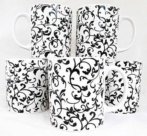 Venetian white mugs set - venetian,