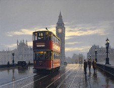 Tram Bus Big Ben Croydon Westminster London Transport Blank Birthday Card