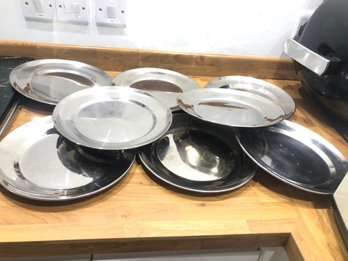 Metal dinner plates camping