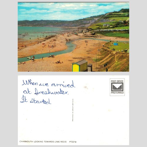 Vintage postcard charmouth - vintage,