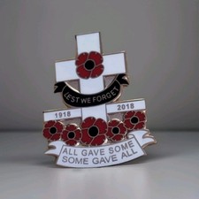 Cross And poppie Lapel Badge