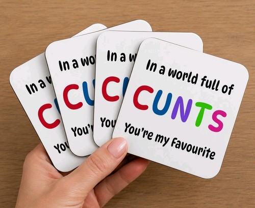 Funny rude coasters set 4 - coasters,