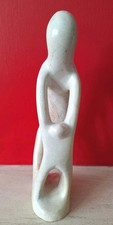 Beautiful Soapstone Sculpture of Parent and Child 25cm Chips to Base see Picture