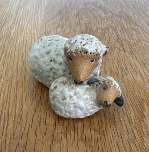 Small stone ceramic sheep and - small,